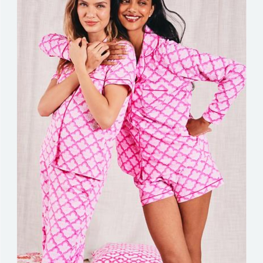 Pink Patterned Women's Pajama Set